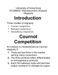 Introduction Cournot Competition