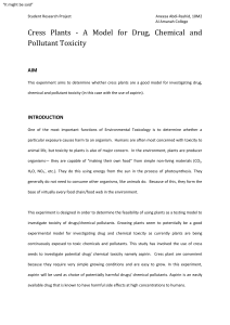 Cress Plants - A Model for Drug, Chemical and Pollutant Toxicity