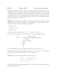 Sample Final #3 Solution