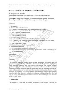 Clusters and Polynuclear Compounds