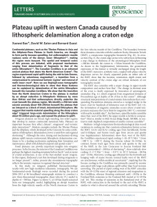 Plateau uplift in western Canada caused by lithospheric