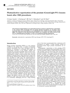 Photoselective vaporization of the prostate (GreenLight PV