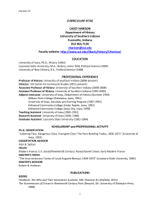 CURRICULUM VITAE CASEY HARISON Department of History