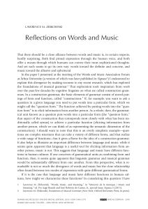 Reflections on Words and Music