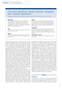 Life-event specificity: bipolar disorder compared with unipolar