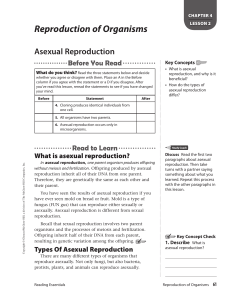 Asexual Reproduction Reading