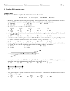 ExamView - C_Rotation_MC_2008 practice.tst