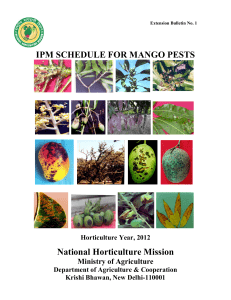 IPM SCHEDULE FOR MANGO PESTS National Horticulture