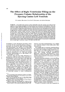 The Effect of Right Ventricular Filling on the Pressure