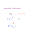 What is wrong with this formula? NH4S ammonium sulfide