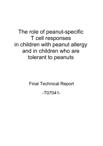 The role of peanut-specific T cell