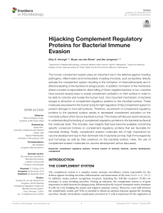 Hijacking Complement Regulatory Proteins for Bacterial Immune