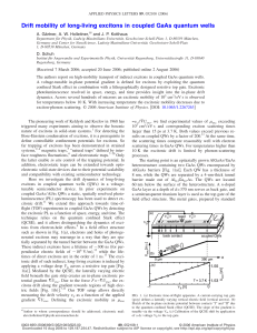 Drift mobility of long-living excitons in coupled GaAs quantum wells