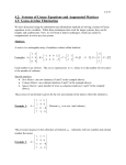 4.2: Systems of Linear Equations and Augmented Matrices 4.3