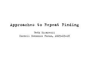 Approaches to Repeat Finding