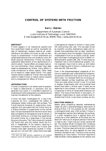 control of systems with friction