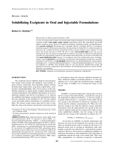 Solubilizing Excipients in Oral and Injectable Formulations
