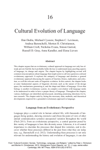 Cultural evolution of language