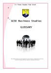 Business Studies Glossary - Sir Thomas Boughey High School