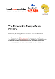 The Economics Essays Guide Part One