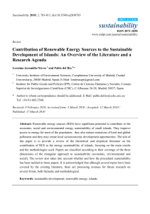 Contribution of Renewable Energy Sources to the Sustainable