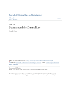 Deviation and the Criminal Law - Northwestern University School of