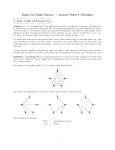 Topics in Graph Theory — Lecture Notes I (Tuesday)