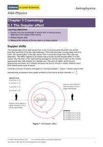 Chapter 3 Cosmology 3.1 The Doppler effect
