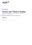 A-level Drama and Theatre Studies Examiner report Unit 01