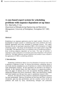 A case-based expert system for scheduling problems