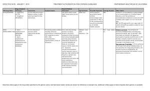 JANUARY 1, 2015 TREATMENT AUTHORIZATION (TAR) CRITERIA