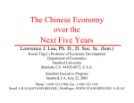 `The Chinese Economy over the Next Five Years`, Stanford