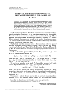algebraic numbers and topologically equivalent measures in the