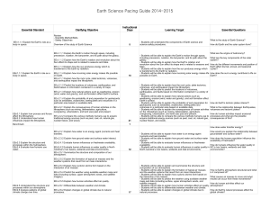 Earth Science Pacing Guide 2014-2015