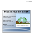 Science Monday 1/4/16