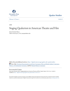 Staging Quakerism in American Theatre and Film