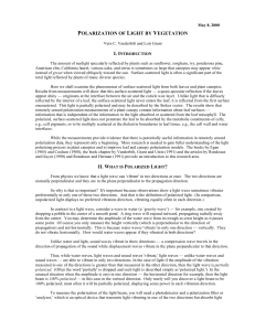 polarization of light by vegetation