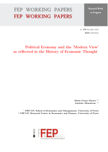Political Economy and the `Modern View` as reflected in the History