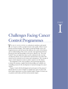 Challenges Facing Cancer Control Programmes