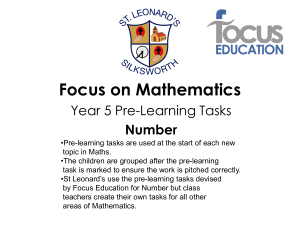 Focus on Mathematics - St. Leonards RC Primary School