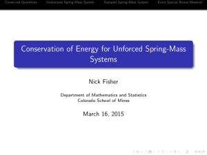 Conservation of Energy for Unforced Spring
