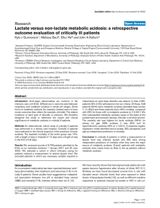 Lactate versus non-lactate metabolic acidosis: a retrospective