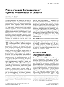 Prevalence and Consequence of Systolic Hypertension in Children