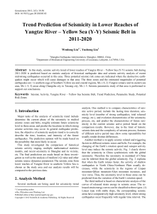 seismic activity, Yangtze River – Yellow Sea seismic belt, trend