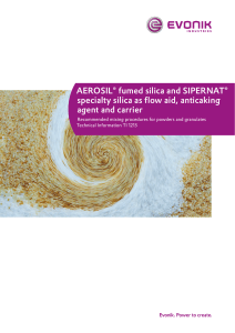 Technical Information 1213: Specialty silica as flow aid, anticaking