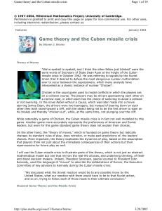 Game theory and the Cuban missile crisis