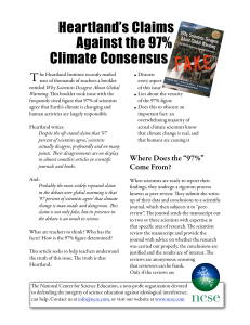 Heartland`s Claims Against the 97% Climate Consensus