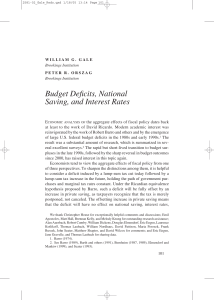 Budget Deficits, National Saving, and Interest Rates