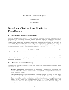 Non-Ideal Chains: Size, Statistics, Free