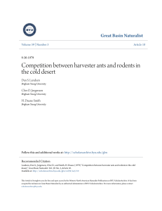 Competition between harvester ants and rodents in the cold desert